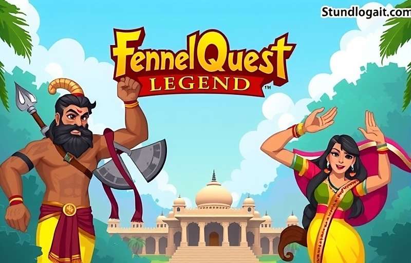 Fennel Quest Legend Official Cover Art Fennel Quest Legend game cover featuring Indian mythological characters in vibrant traditional attire against a temple backdrop